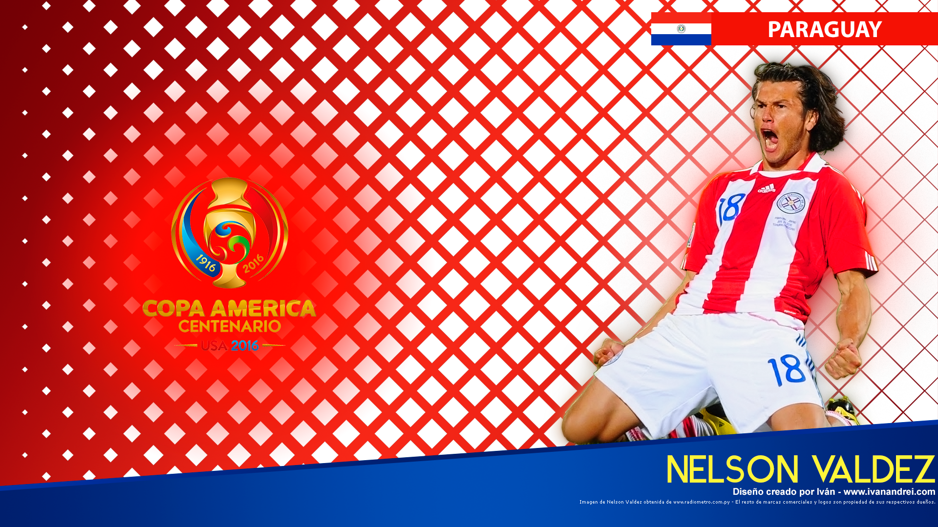 Copa América Centenario USA 2016 - Paraguay (Nelson Valdez - 1920x1080)