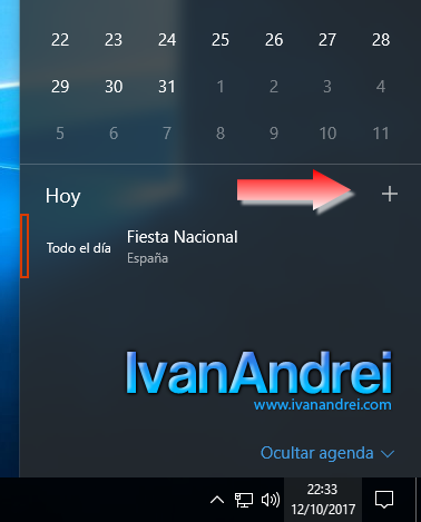 Cómo agregar eventos desde el calendario de Windows