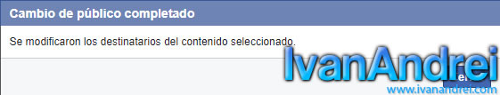 Facebook - Cambio de público completado