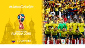 Wallpaper de la selección colombiana de fútbol para la Copa Mundial de la FIFA - Rusia 2018 - Edición para Laptop (1366x768)