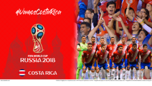 Wallpaper de la selección costarricence de fútbol para la Copa Mundial de la FIFA - Rusia 2018 - Edición para Laptop (1366x768)