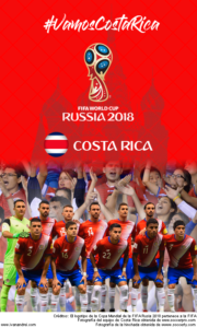 Wallpaper de la selección costarricense de fútbol para la Copa Mundial de la FIFA - Rusia 2018 - Edición para teléfonos con resolución 480x800