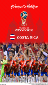 Wallpaper de la selección costarricence de fútbol para la Copa Mundial de la FIFA - Rusia 2018 - Edición para teléfonos con resolución 720x1280