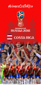 Wallpaper de la selección costarricence de fútbol para la Copa Mundial de la FIFA - Rusia 2018 - Edición para Samsung S9 (1440x2960)