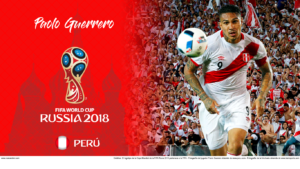 Wallpaper de Paolo Guerrero de Perú para la Copa Mundial de la FIFA - Rusia 2018 - Edición para Laptop (1366x768)