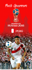 Wallpaper de Paolo Guerrero de Perú para la Copa Mundial de la FIFA - Rusia 2018 - Edición para iPhone X (1125x2436)