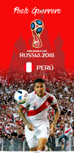 Wallpaper de Paolo Guerrero de Perú para la Copa Mundial de la FIFA - Rusia 2018 - Edición para Samsung S9 (1440x2960)