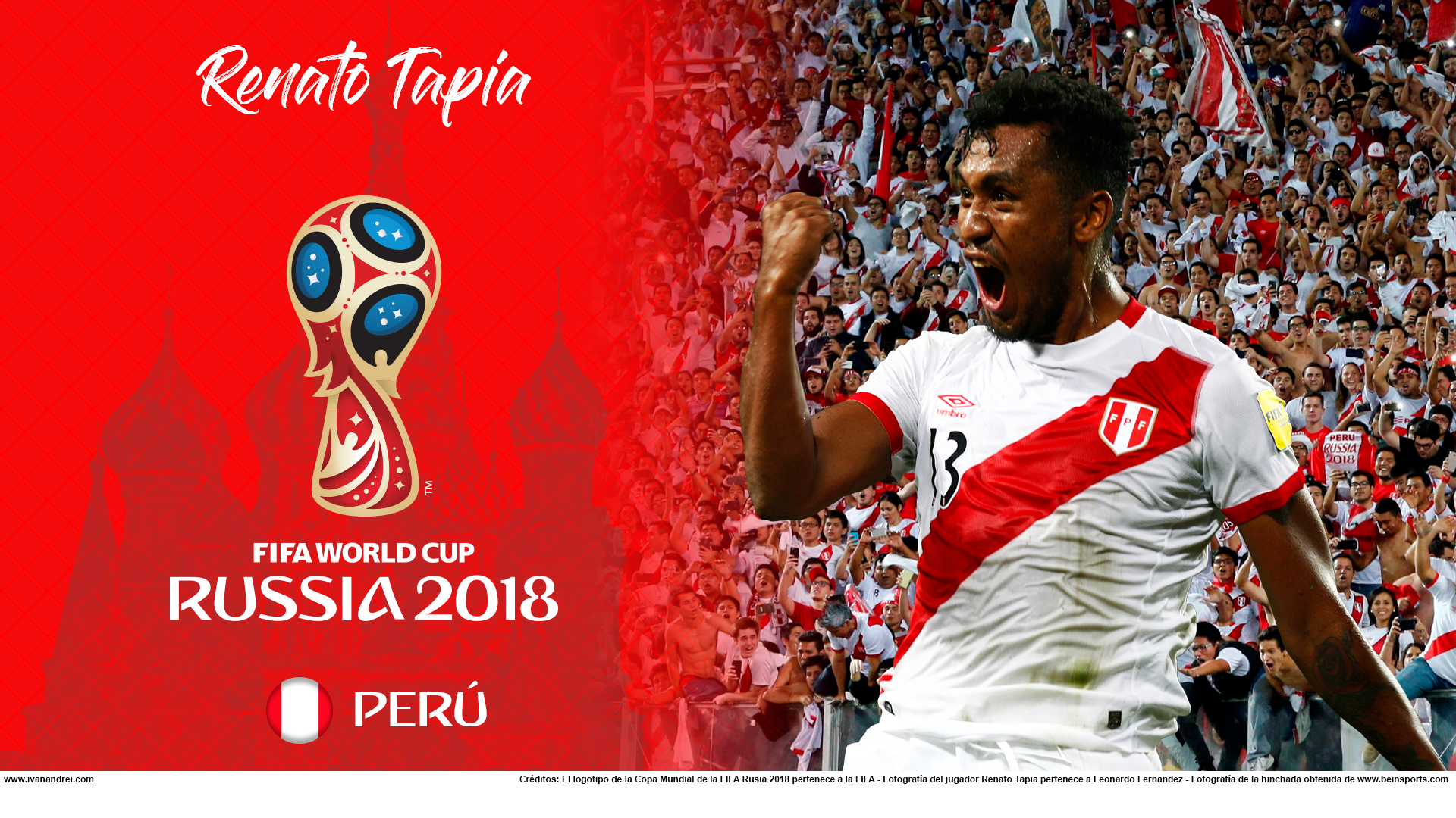 Wallpaper de Renato Tapia de Perú para la Copa Mundial de la FIFA - Rusia 2018 - Edición para PC (1920x1080)