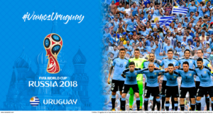 Wallpaper de la selección uruguaya de fútbol para la Copa Mundial de la FIFA - Rusia 2018 - Edición para Laptop (1366x768)