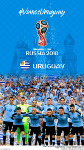 Wallpaper de la selección uruguaya de fúbol para la Copa Mundial de la FIFA - Rusia 2018 - Edición para teléfonos con resolución 720x1280