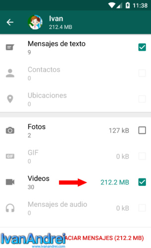 WhatsApp - Borrar Videos