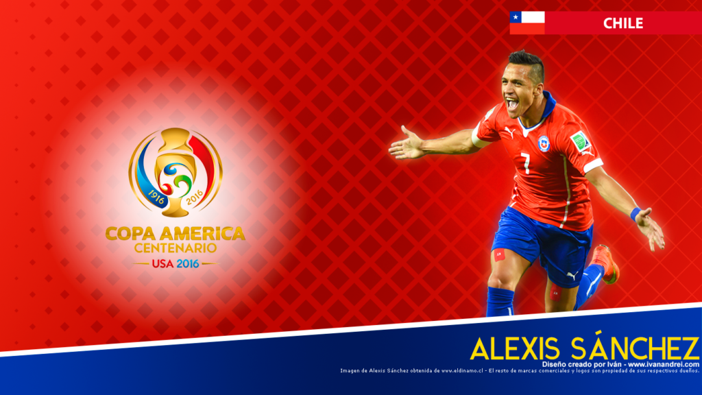 Wallpaper Copa América 2016 - Chile (Alexis Sánchez) - 1366 x 768