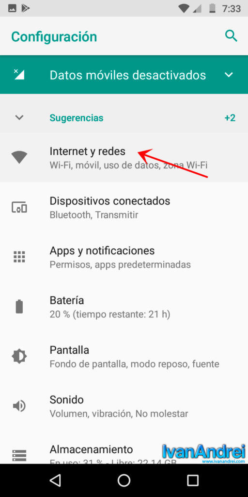 Android - Ajustes - Wi-Fi