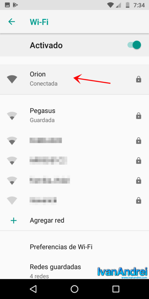 Android - Ajustes - Wi-Fi