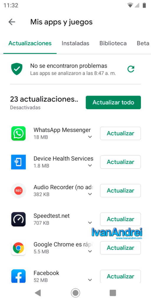 Actualizar aplicaciones cada cierto tiempo en Android