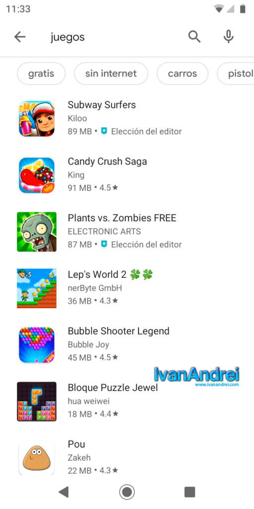 Juegos en Android