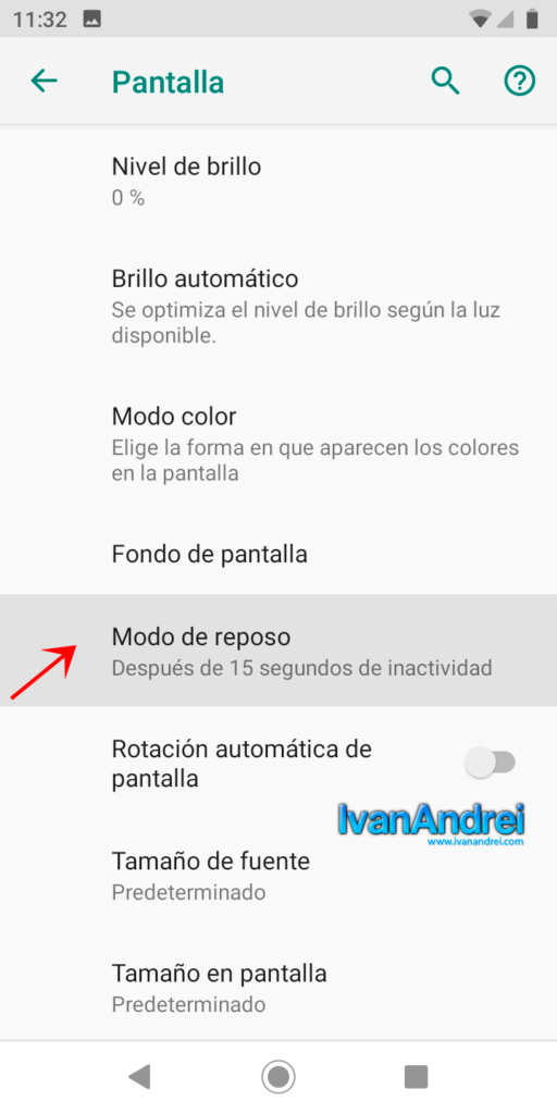 Modo de reposo en Android