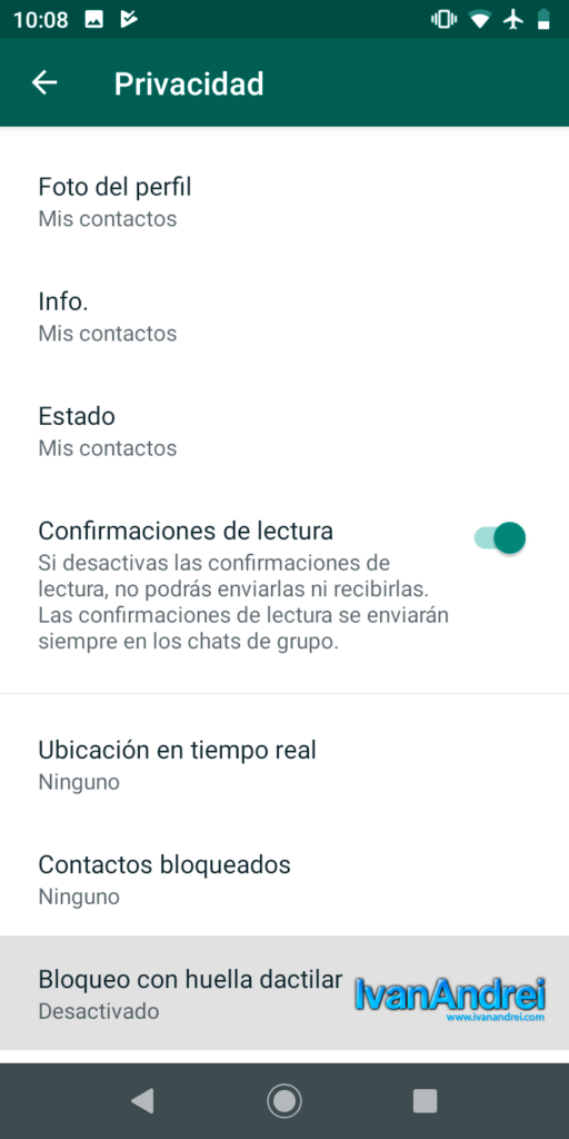 Bloquear WhatsApp con huella digital en Android