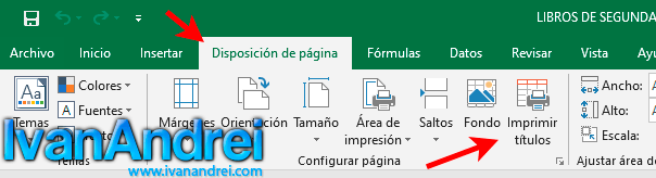 Imprimir título de una tabla en cada página de excel