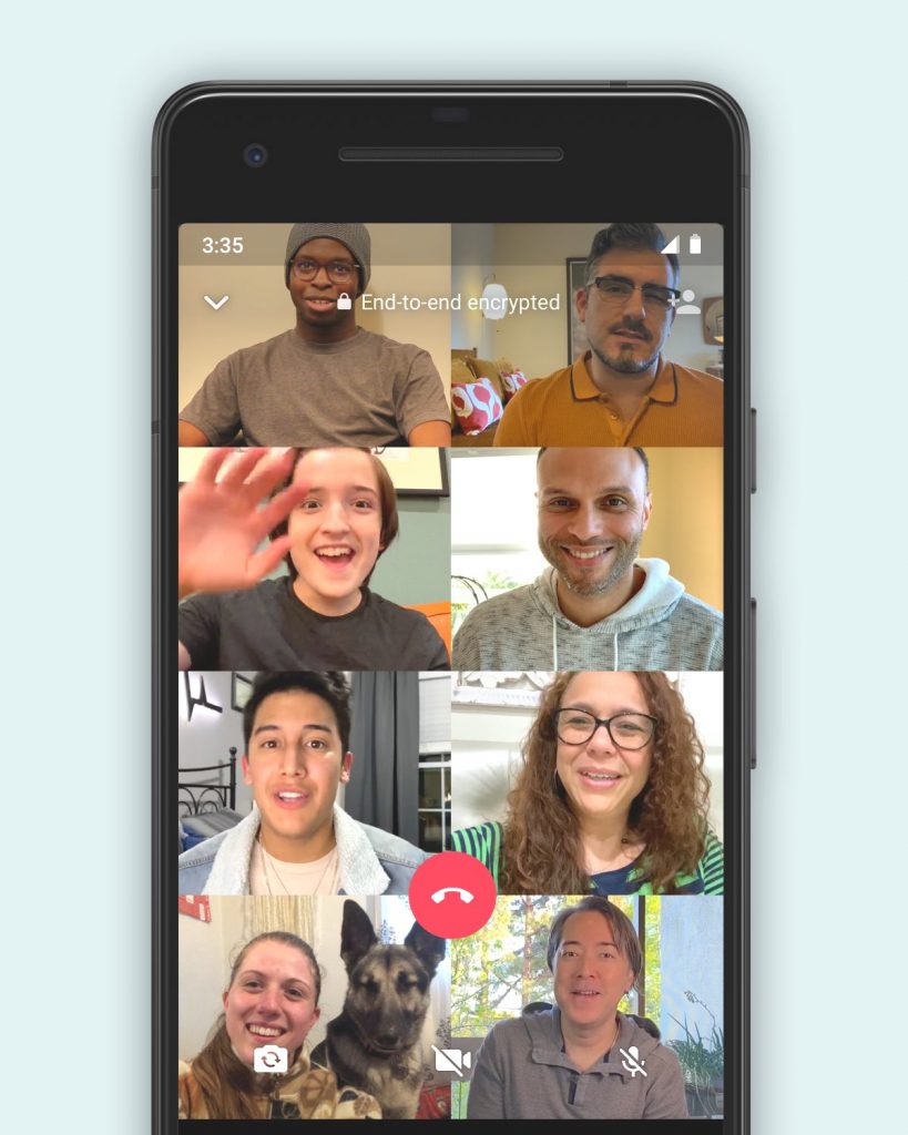 Videollamadas grupales en WhatsApp hasta con 8 contactos