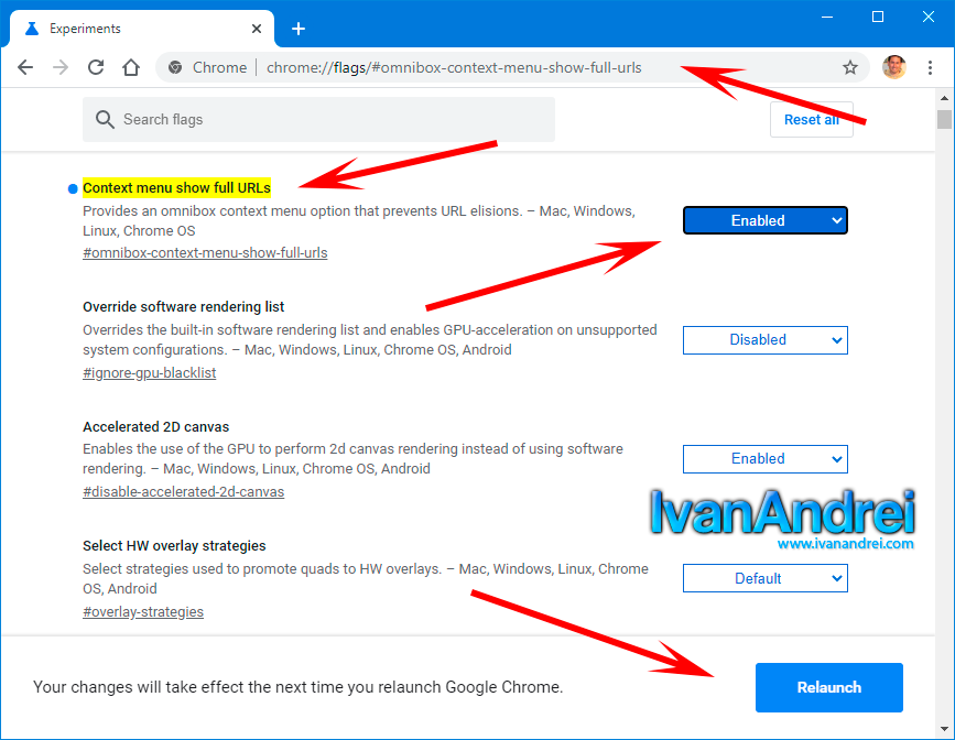 Mostrar URL completa en Google Chrome