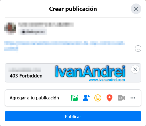 CWP y el error 403 al compartir publicación en Facebook