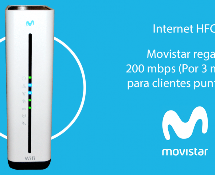 Movistar regala 200 mbps a clientes HFC por 3 meses