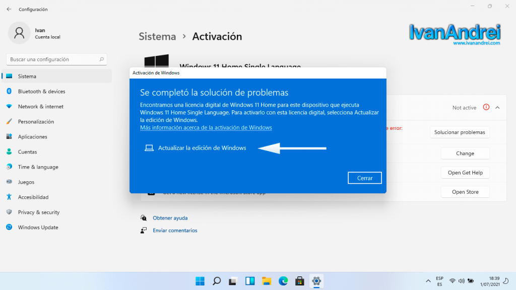 Actualizar la edición de Windows 11