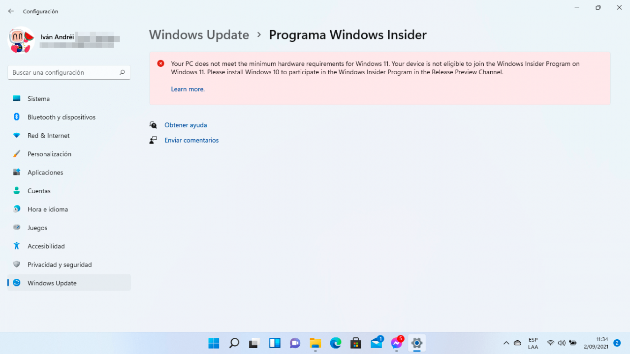 Programa Insider De Windows 11 Advierte A Usuarios Que No Cumplen Los Requisitos Iván Andréi 8979