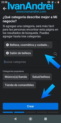 Categorias de negocios para páginas de Facebook