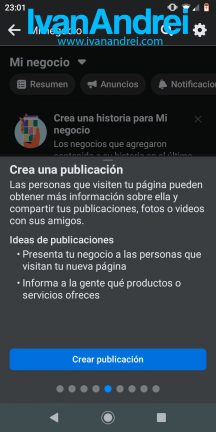 Crear tu primera publicación en tu página de Facebook