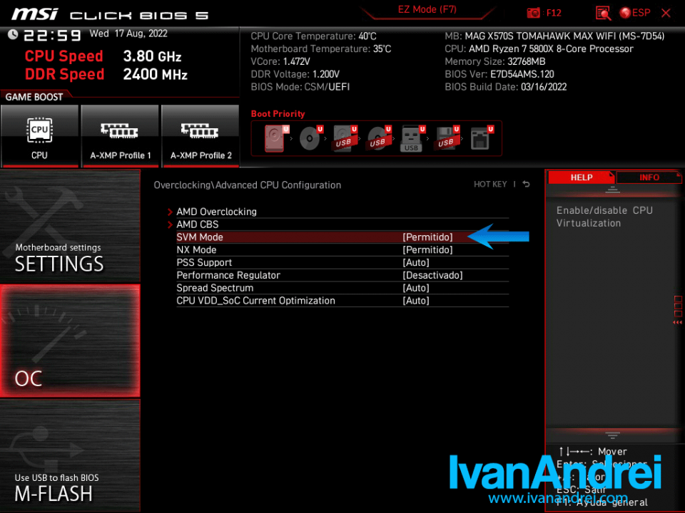 Cómo activar la virtualización en placas MSI para procesadores AMD